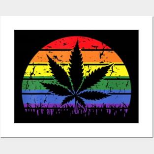 Weed LGBT-Q Retro Gay Pride Posters and Art